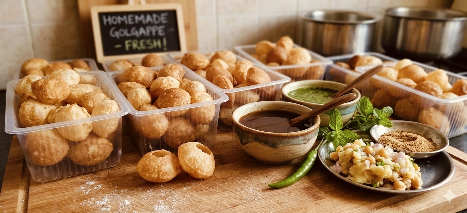 Atta Golgappe Box with Dry Masala Powder